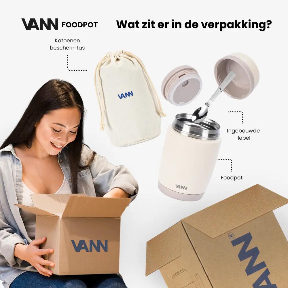 RVS lunchpot - Lunchpot 450 ml - thermos, lekvrij 8/12