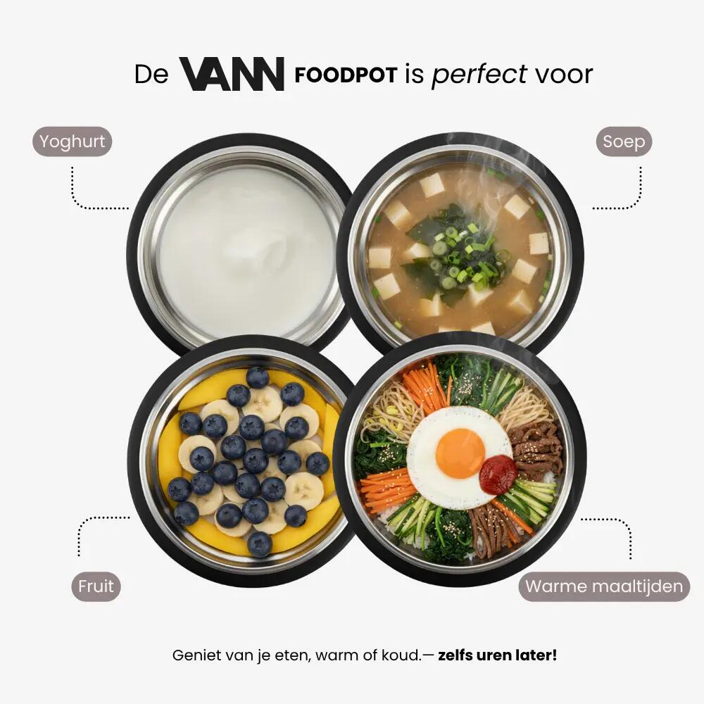 RVS lunchpot - Lunchpot 450 ml - thermos, lekvrij 6/12