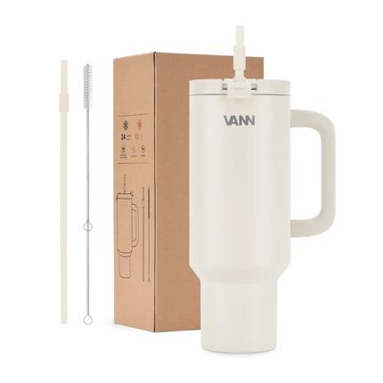 Drinkfles - One Tumbler 1,2 L - RVS met rietje, lekvrij - Bay Blue