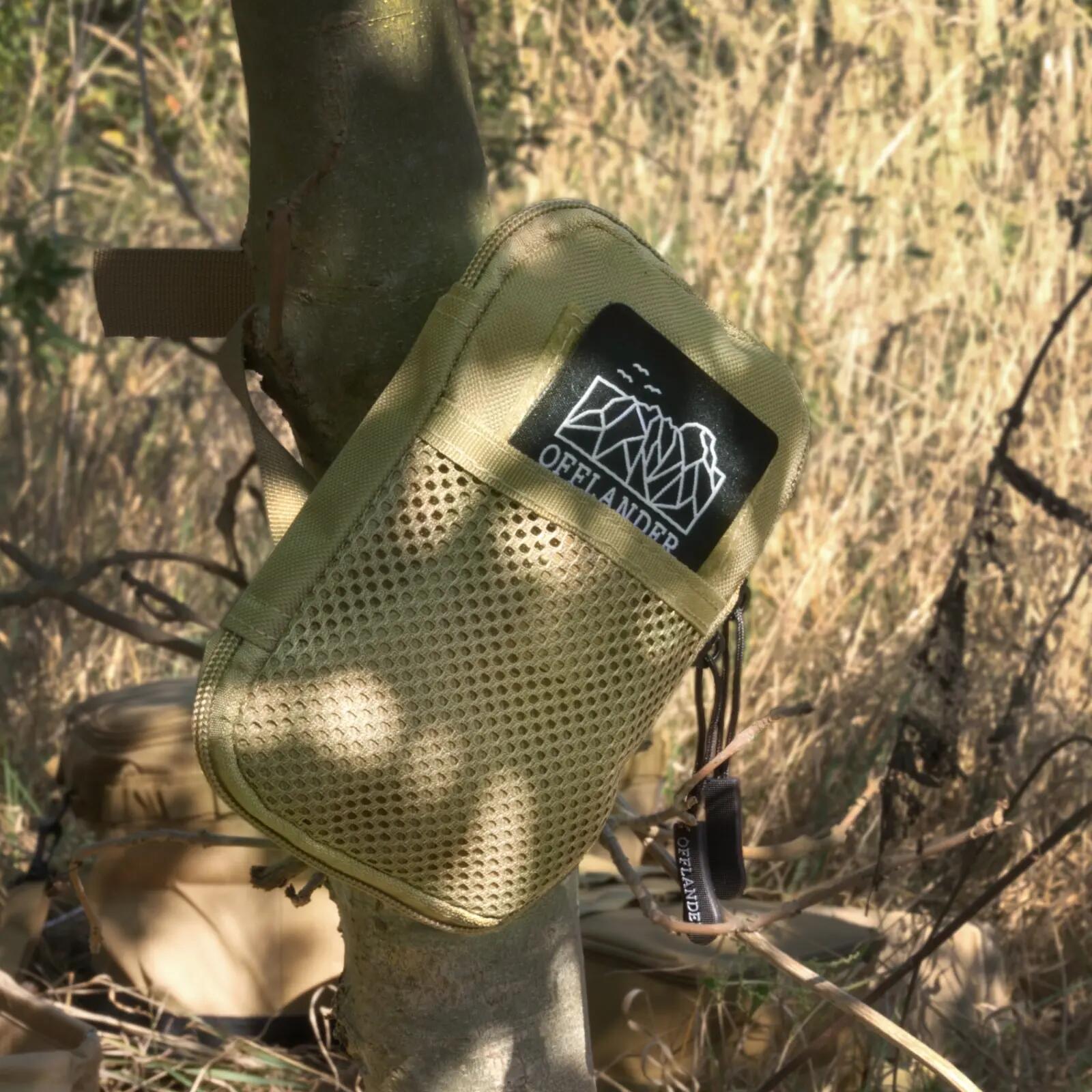 Bolsa tática Offlander MOLLE com velcro para documentos, cor cáqui. 4/6