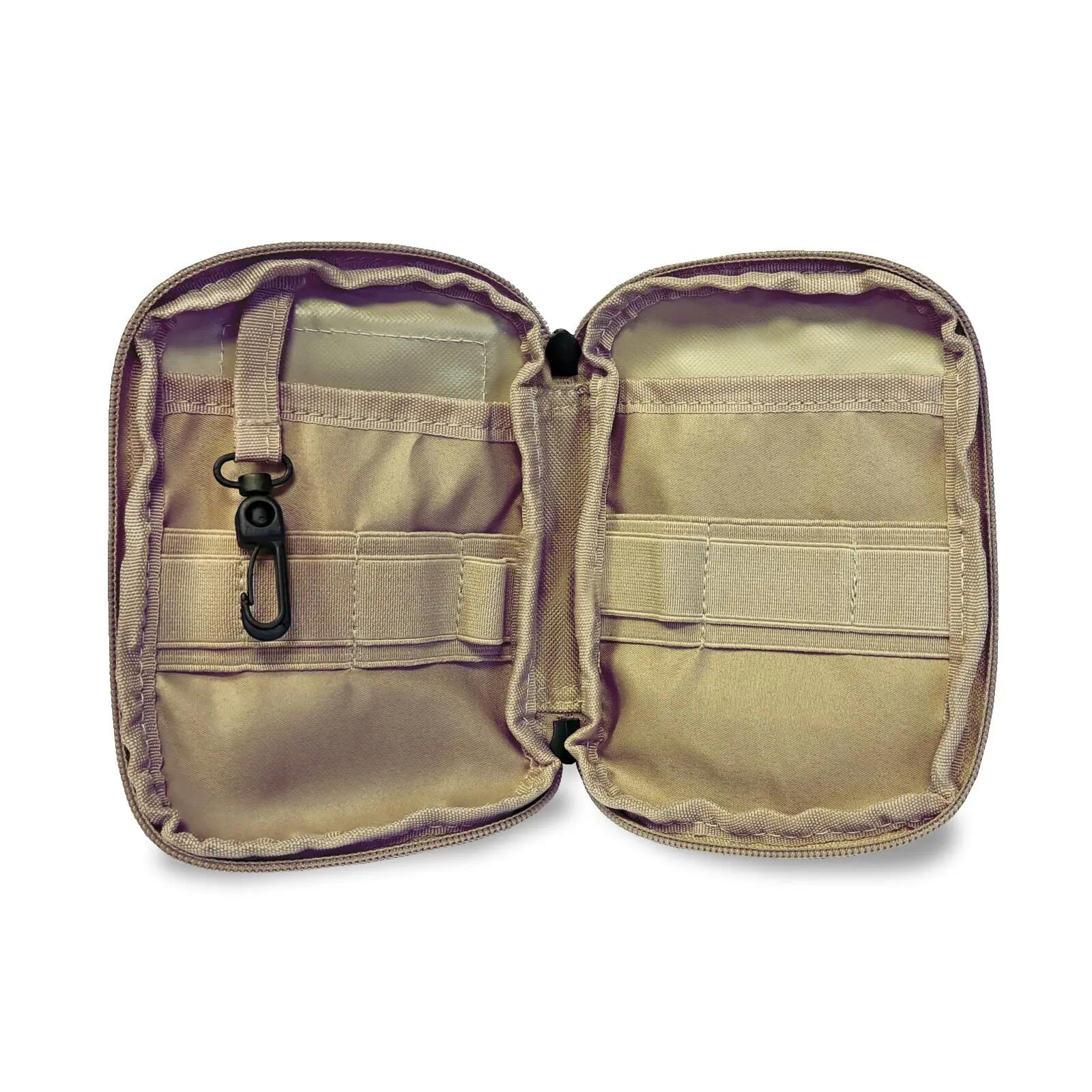 Bolsa tática Offlander MOLLE com velcro para documentos, cor cáqui. 2/6
