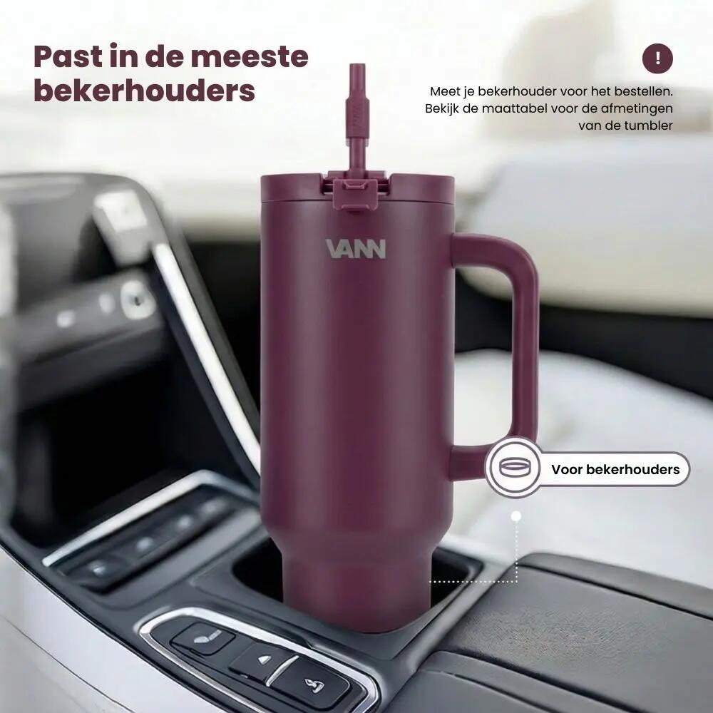 Drinkfles - Wandelen - Tumbler 1,2 L - Lekvrij RVS - Garnet 8/11