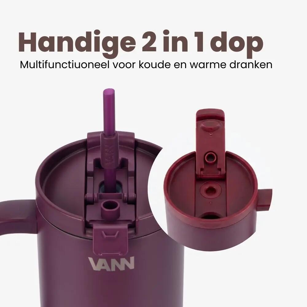 Drinkfles - Wandelen - Tumbler 1,2 L - Lekvrij RVS - Garnet 6/11
