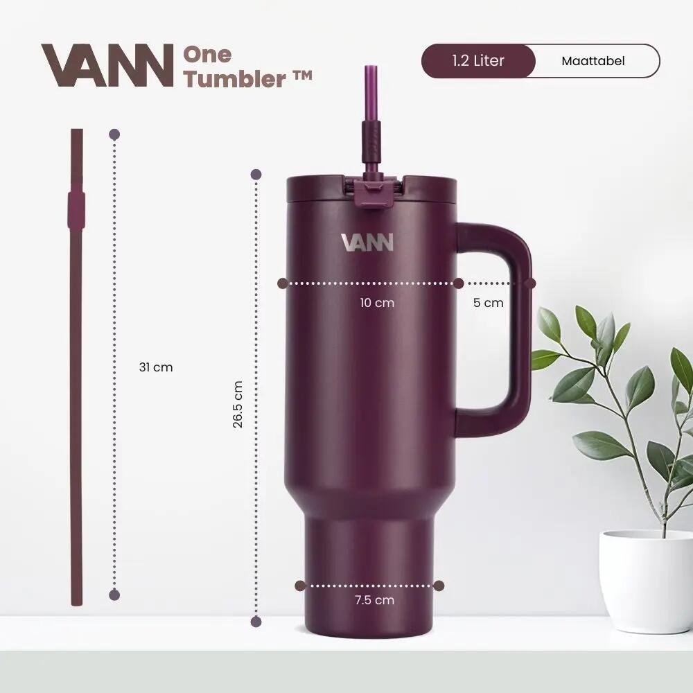 Drinkfles - Wandelen - Tumbler 1,2 L - Lekvrij RVS - Garnet 3/11