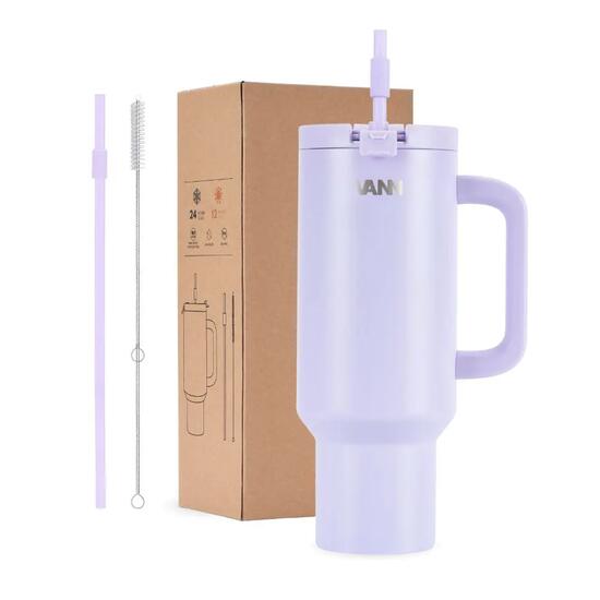 Drinkfles - One Tumbler 1,2 L - RVS met rietje, lekvrij - Love Lila