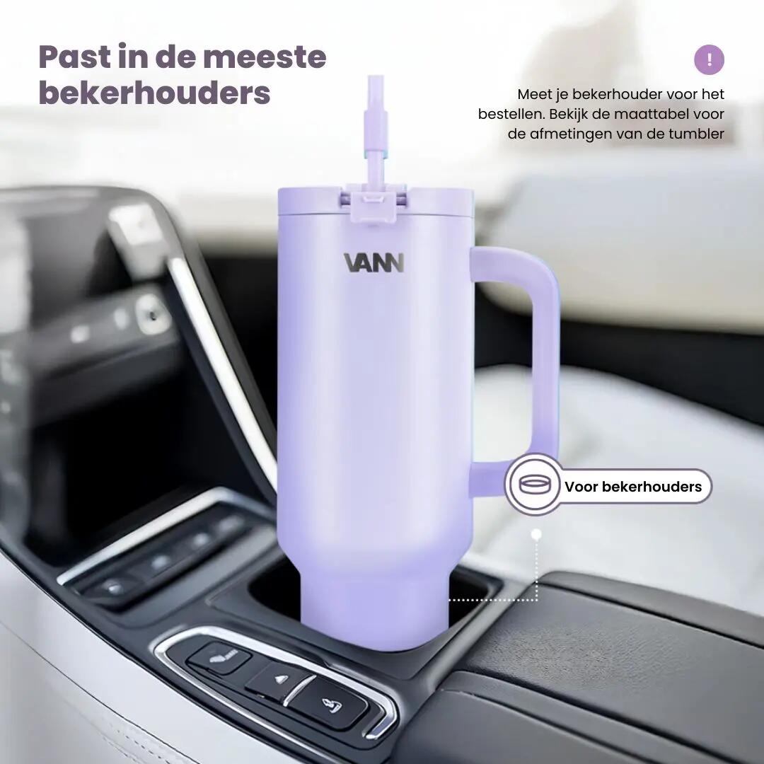 Drinkfles - Wandelen - Tumbler 1,2 L - RVS, lekvrij - Love Lila 8/11