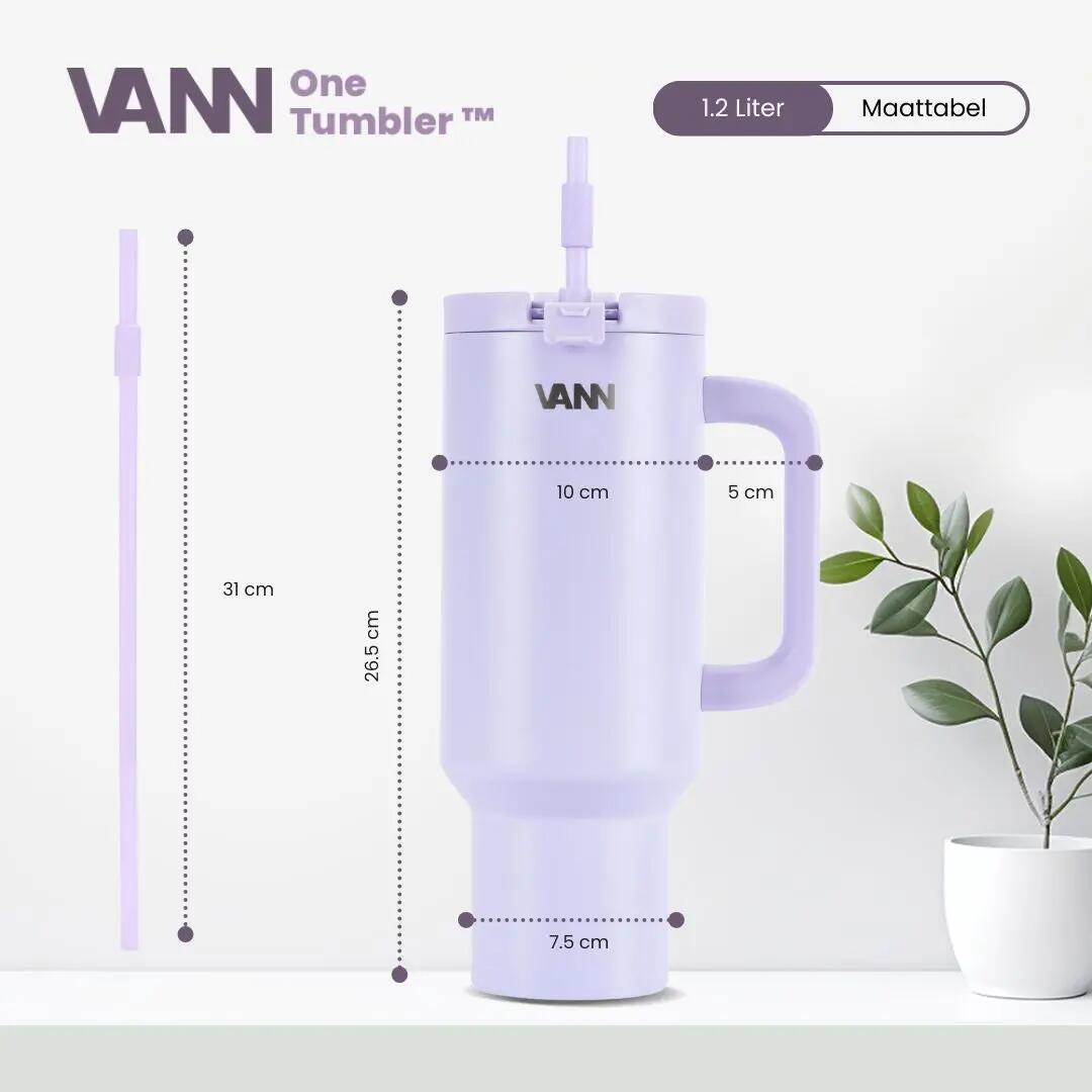 Drinkfles - Wandelen - Tumbler 1,2 L - RVS, lekvrij - Love Lila 3/11