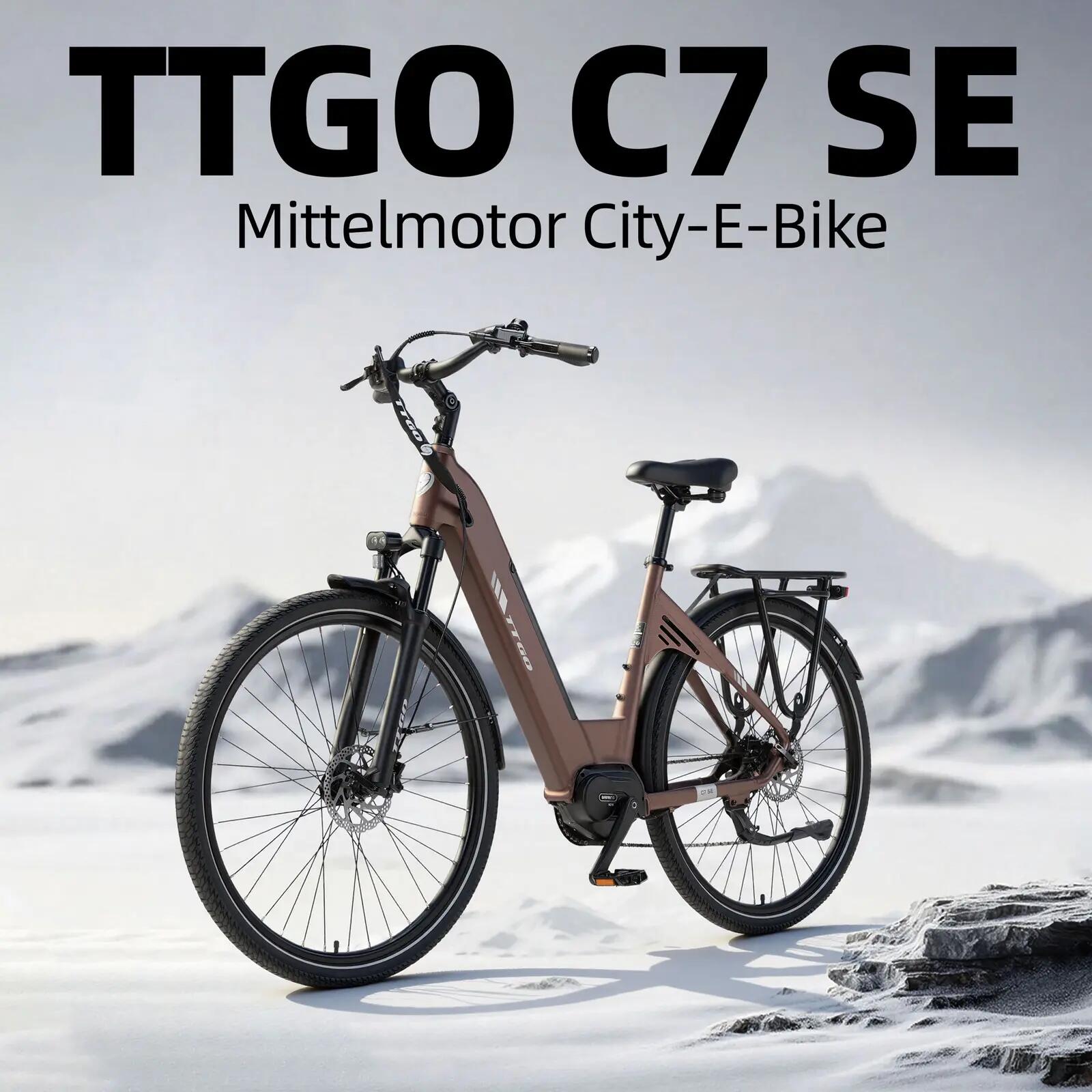 Elektrofahrrad für Erwachsene TTGO C7SE Akku 36V18Ah Reifen 28 Zoll 5/15