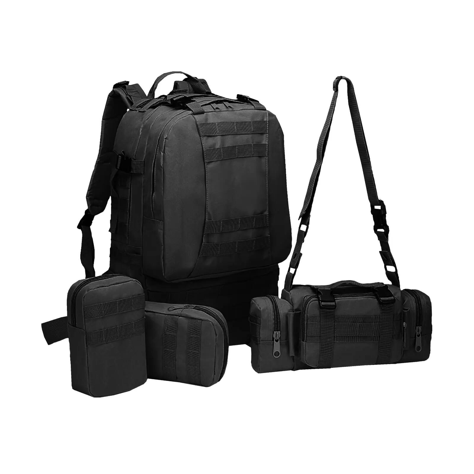 Mochila de sobrevivência OFFLANDER 38L preta para caminhadas 2/6