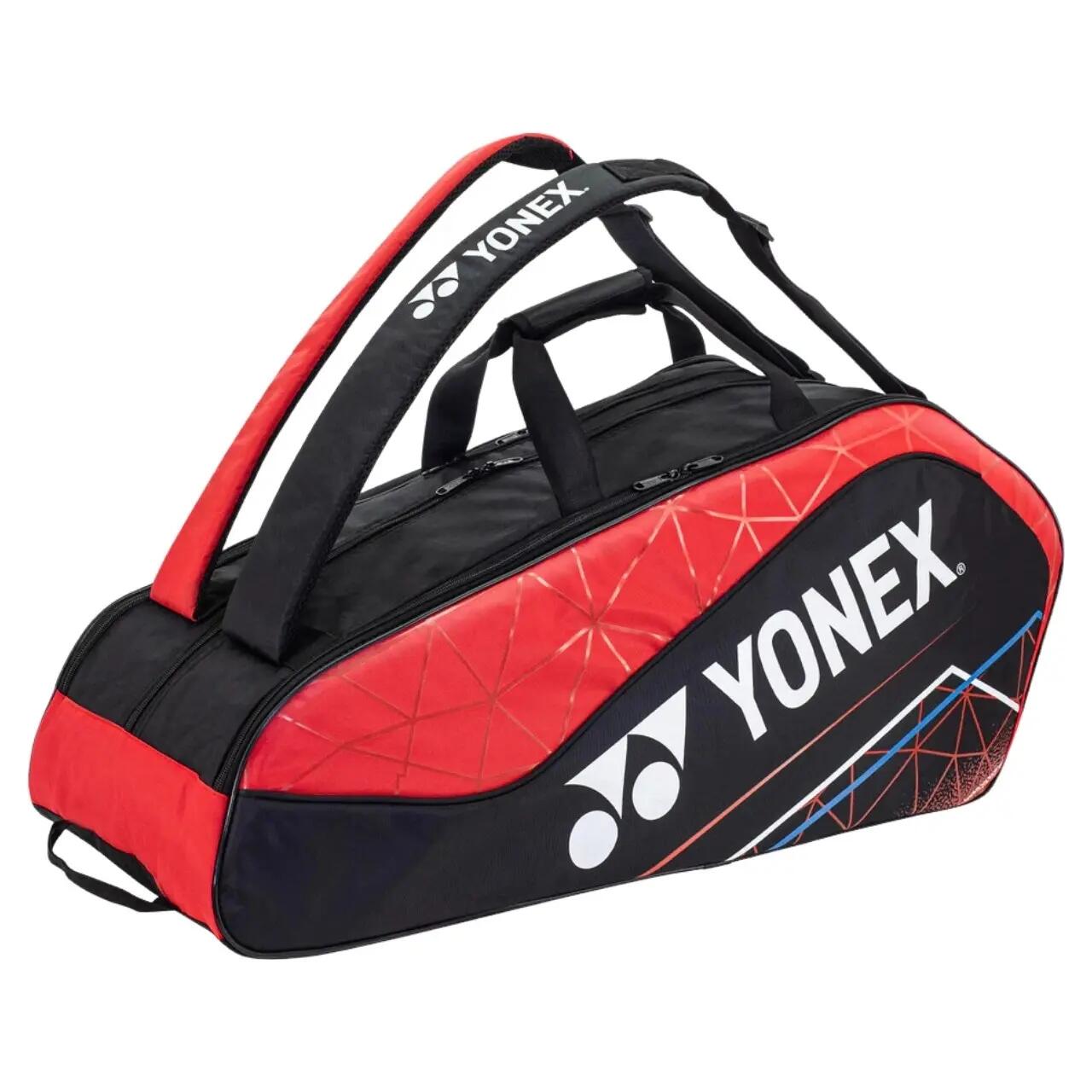 YONEX Badminton Racquet Bag ACE2 0129 BT9 | 9 Racquet Comaprtment|Wide Shoe Packet | Jet Black Poinciana -  1