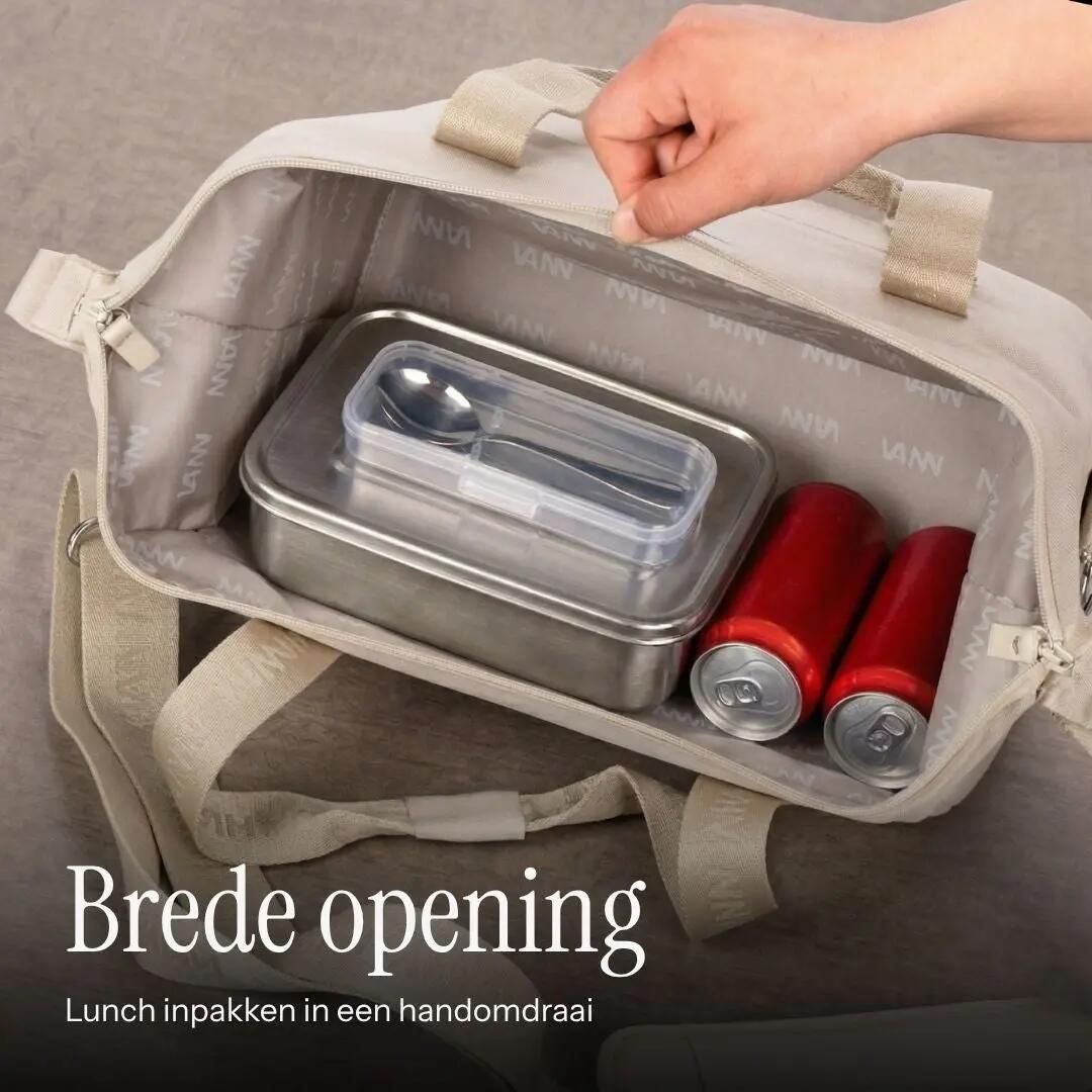 Koeltas lunchtas - Ease Lunchbag 6 L - geïsoleerd - Beige 6/12