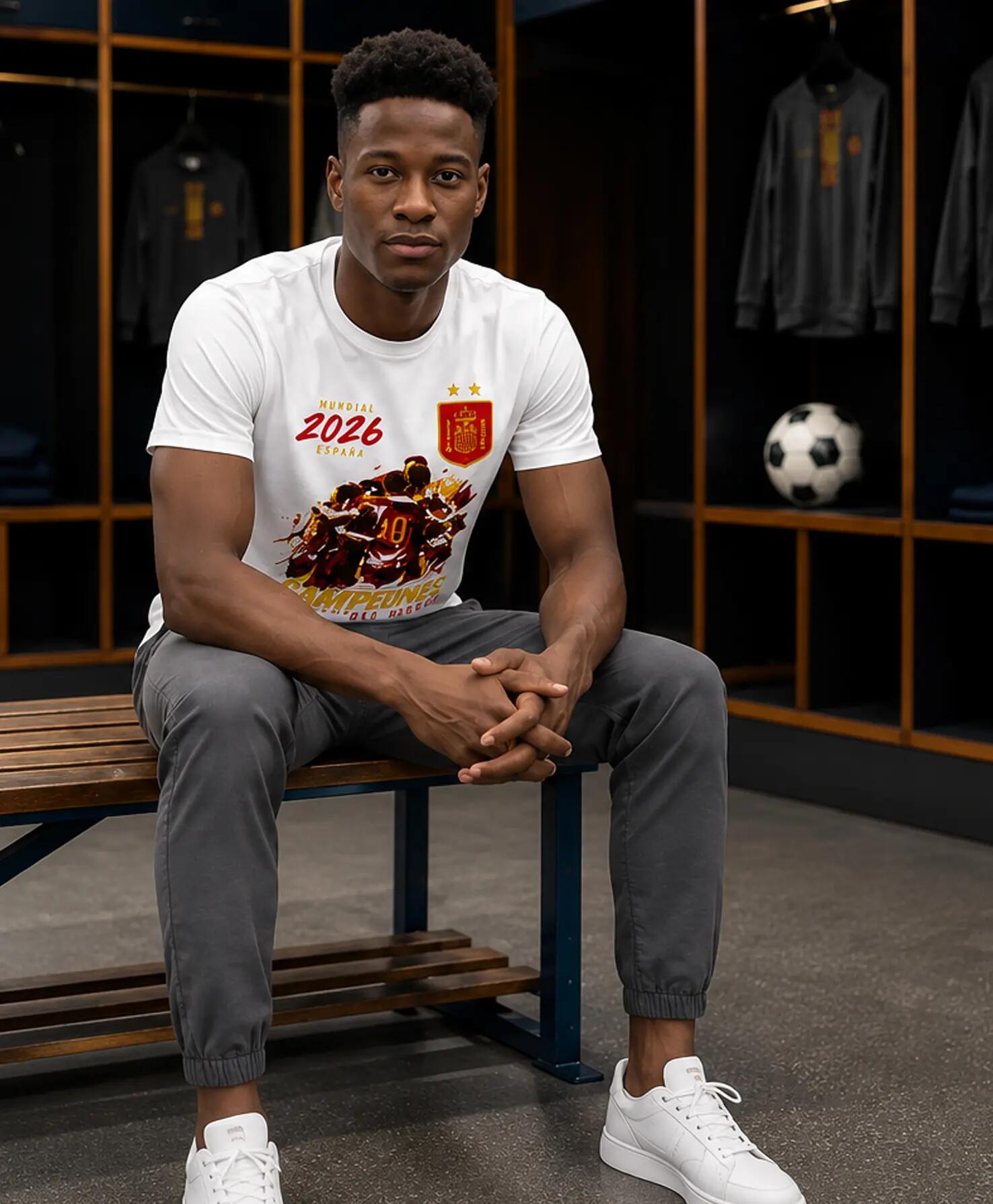 Camiseta manga corta España Campeones del Mundo 2026. 100% algodón 3/5