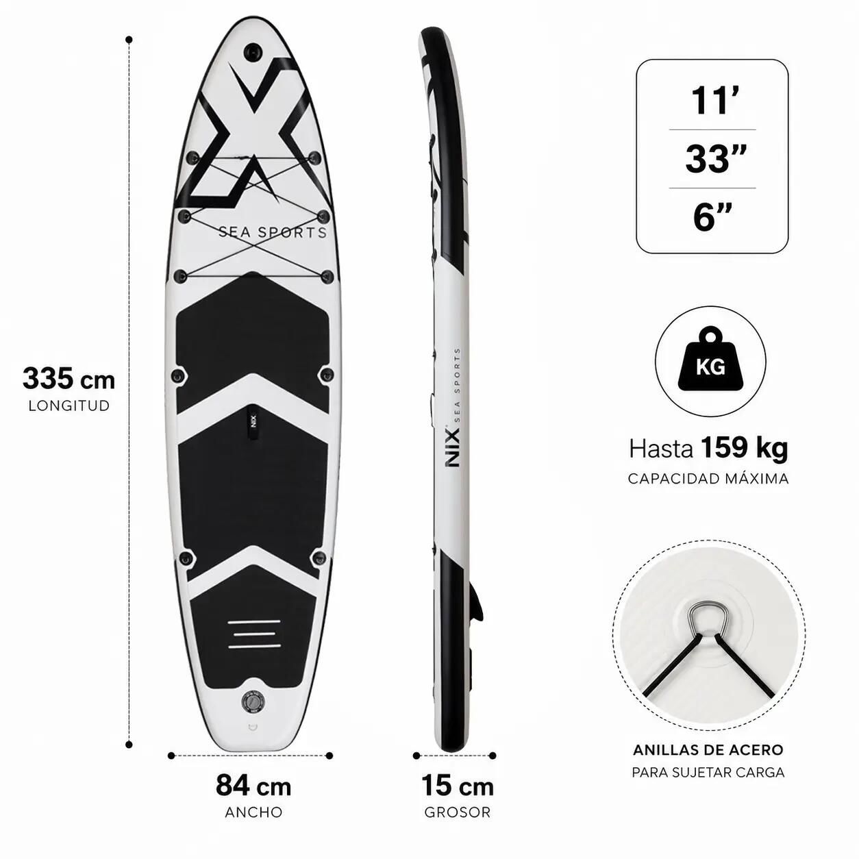 Prancha inflável de paddle 11" branca Pack Premium 7/8
