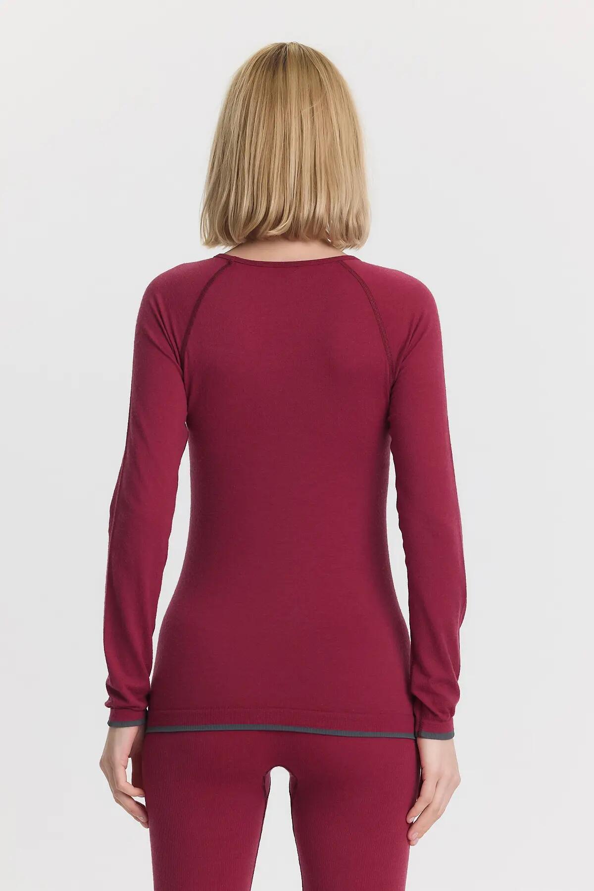 Life - Koszulka termoaktywna bezszwowa z wełną Merino M, Damson 5/5