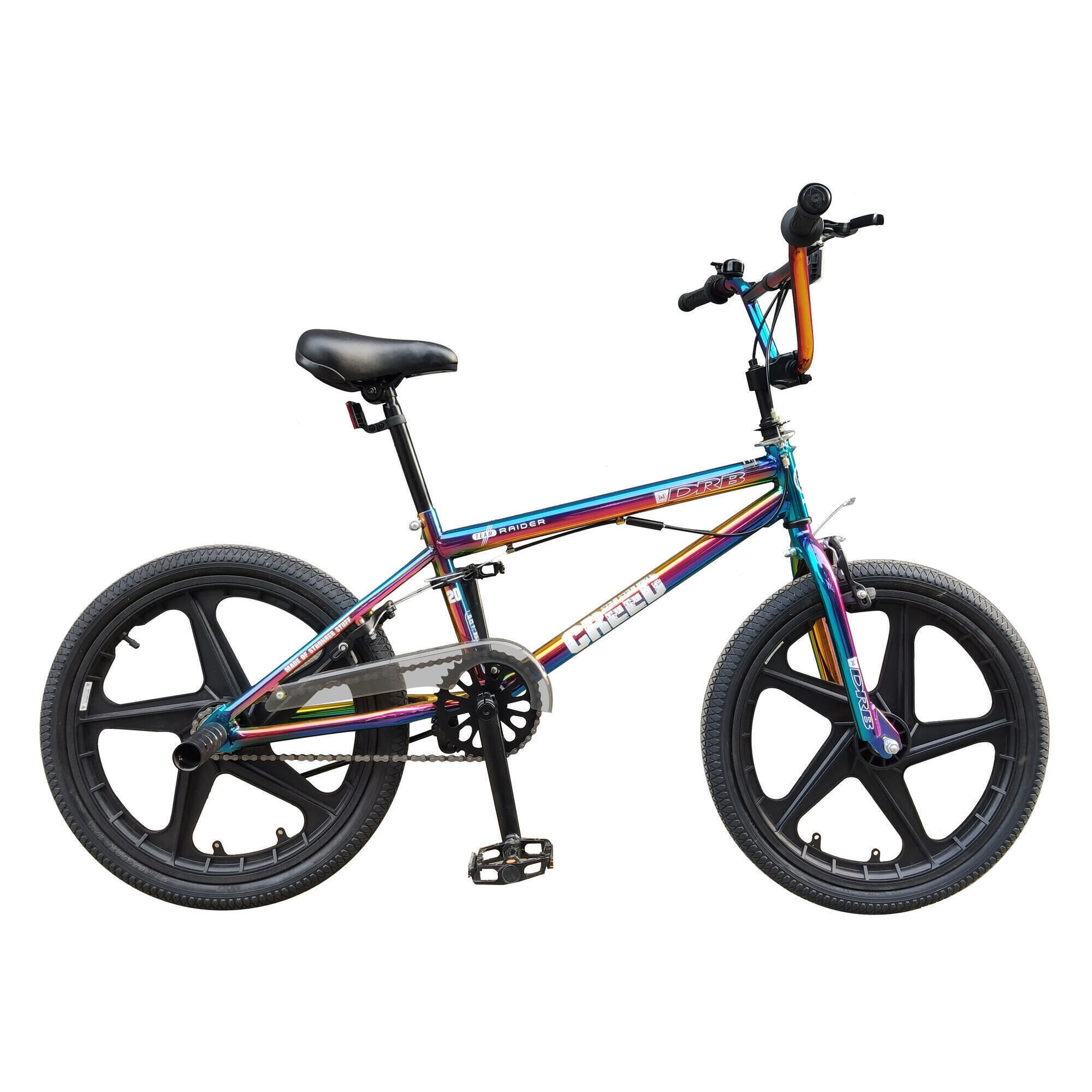 DALLINGRIDGE DRB Creed MAG 20In Freestyle BMX,  2x Stunt Pegs - Neo Chrome Jet Fuel