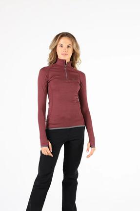 Lorica Koszulka z Długim Rękawem z 100% Wełny Merino- 230 g/m² L, Ciemnoczerwony