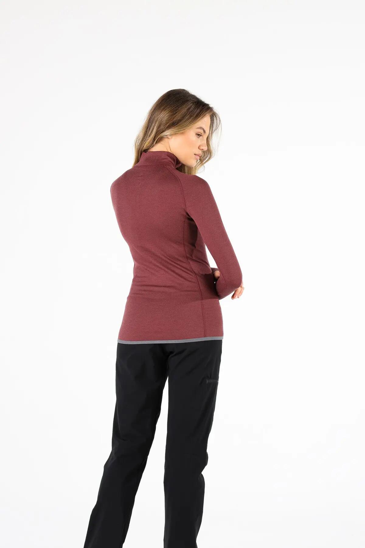 Lorica Koszulka z Długim Rękawem z 100% Wełny Merino- 230 g/m² L, Ciemnoczerwony 6/6