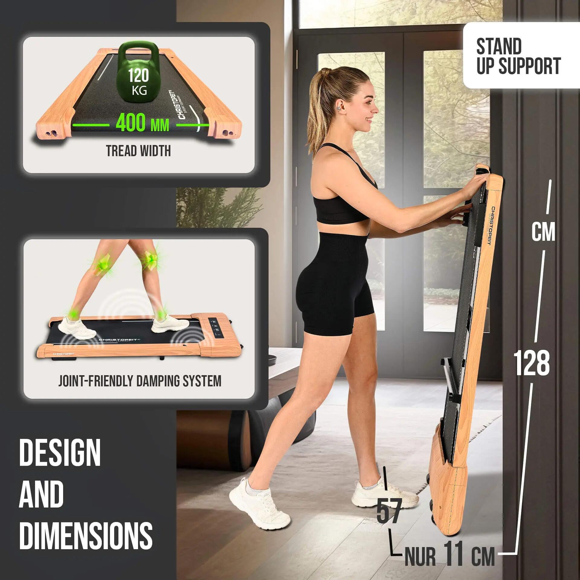Walking Pad mit Steigung - bis 6 km/h - LED - Bluetooth - Fernbed. - 4.2 10/13