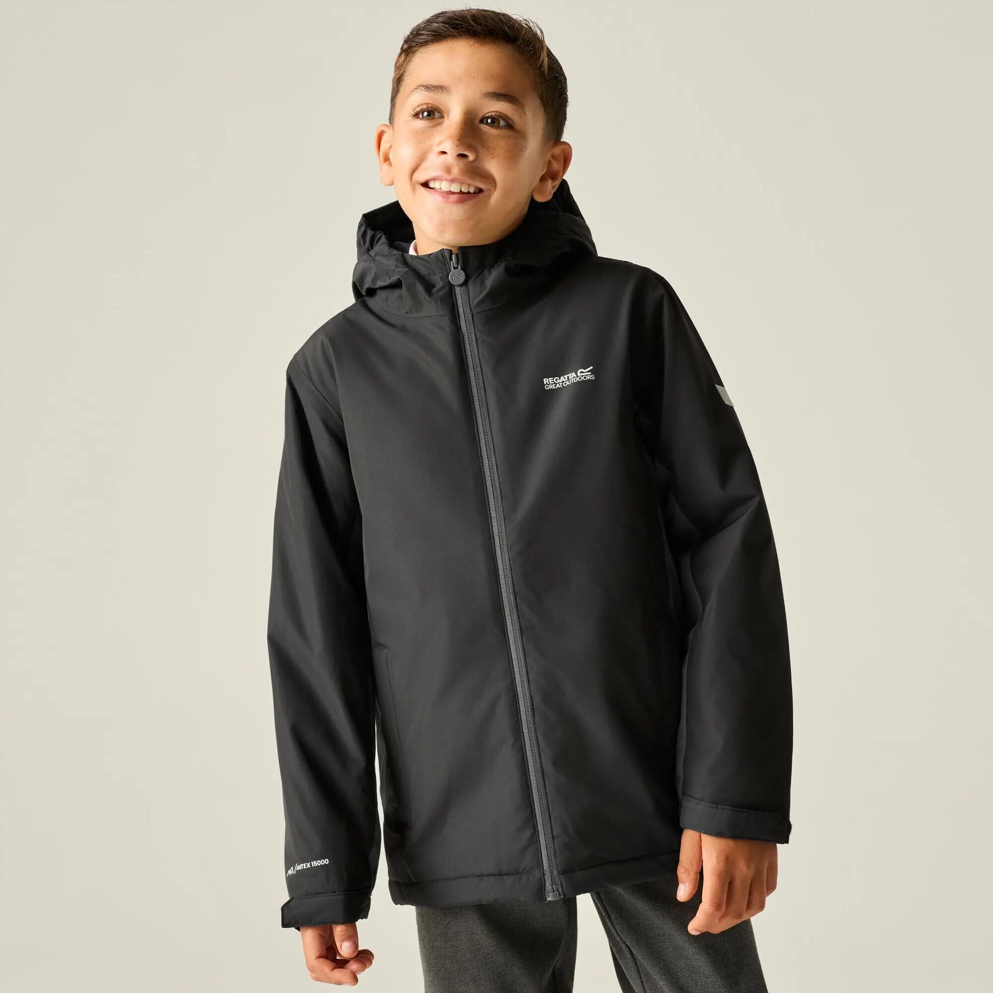 Veste Hurdle pour enfants, à capuche, imperméable, respirante et isolée 10/12