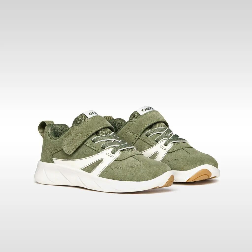 Baskets Garçon J FOOT-RUN BOY Vert Sauge/Blanc 3/7