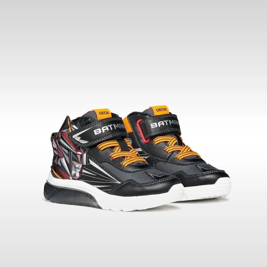 Baskets Garçon J CIBERDRON BOY Noir/Orange Clair 3/7