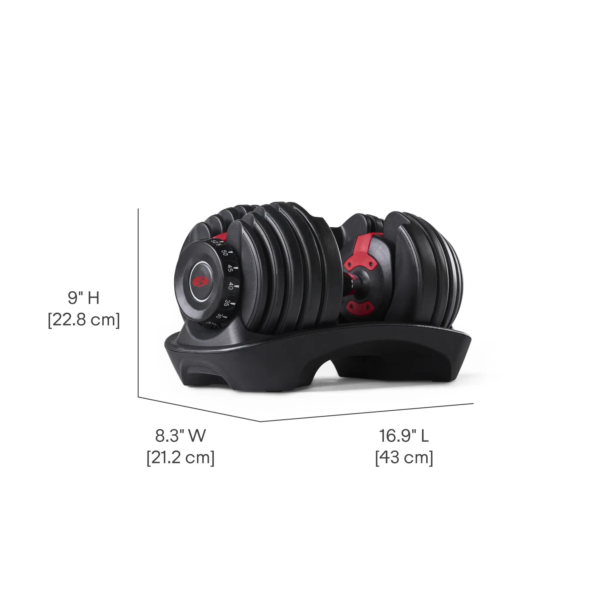 Nastavitelné činky SelectTech 552i (pár) – 2 × 24 kg, 15 úrovní, kompaktní 8/15