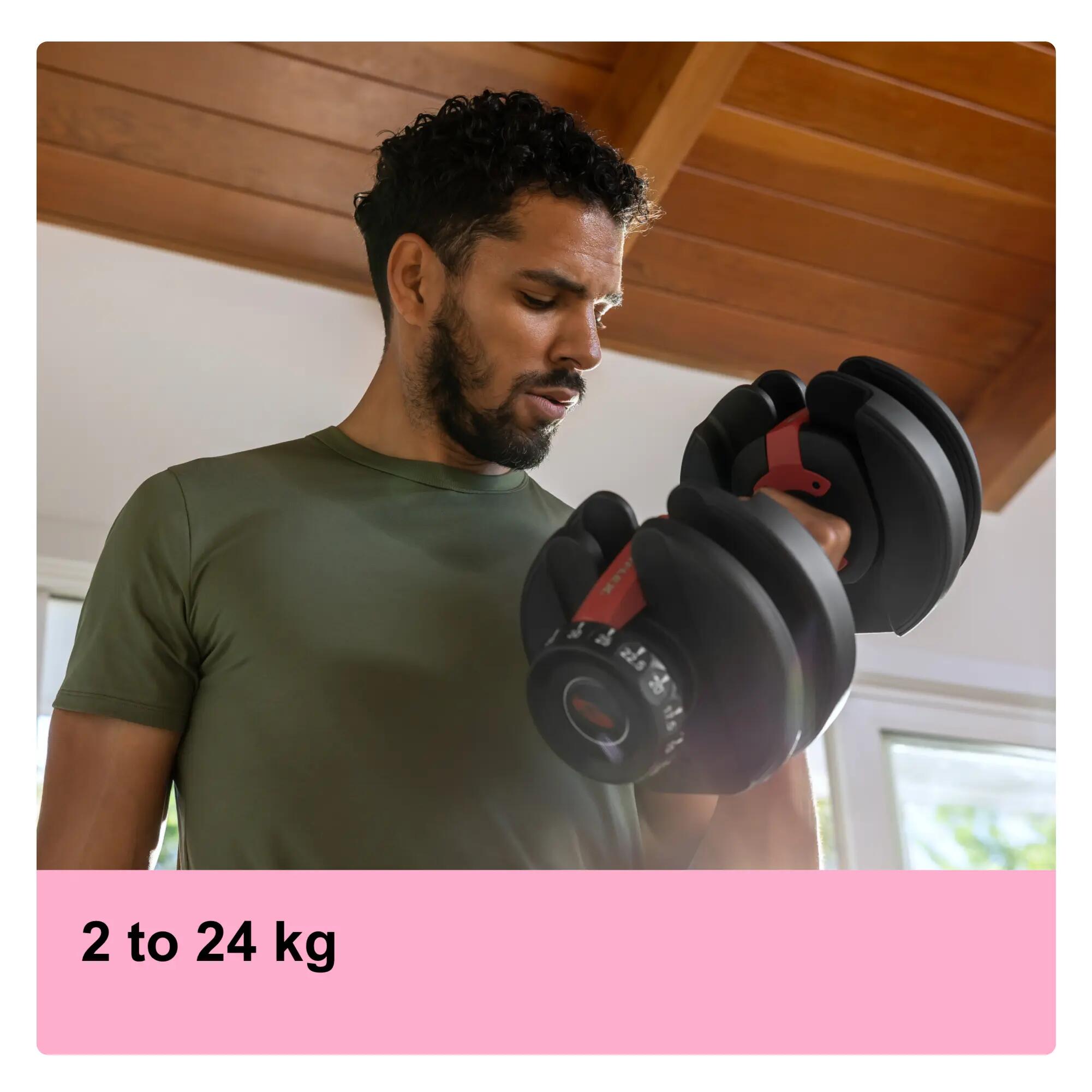Nastavitelné činky SelectTech 552i (pár) – 2 × 24 kg, 15 úrovní, kompaktní 15/15