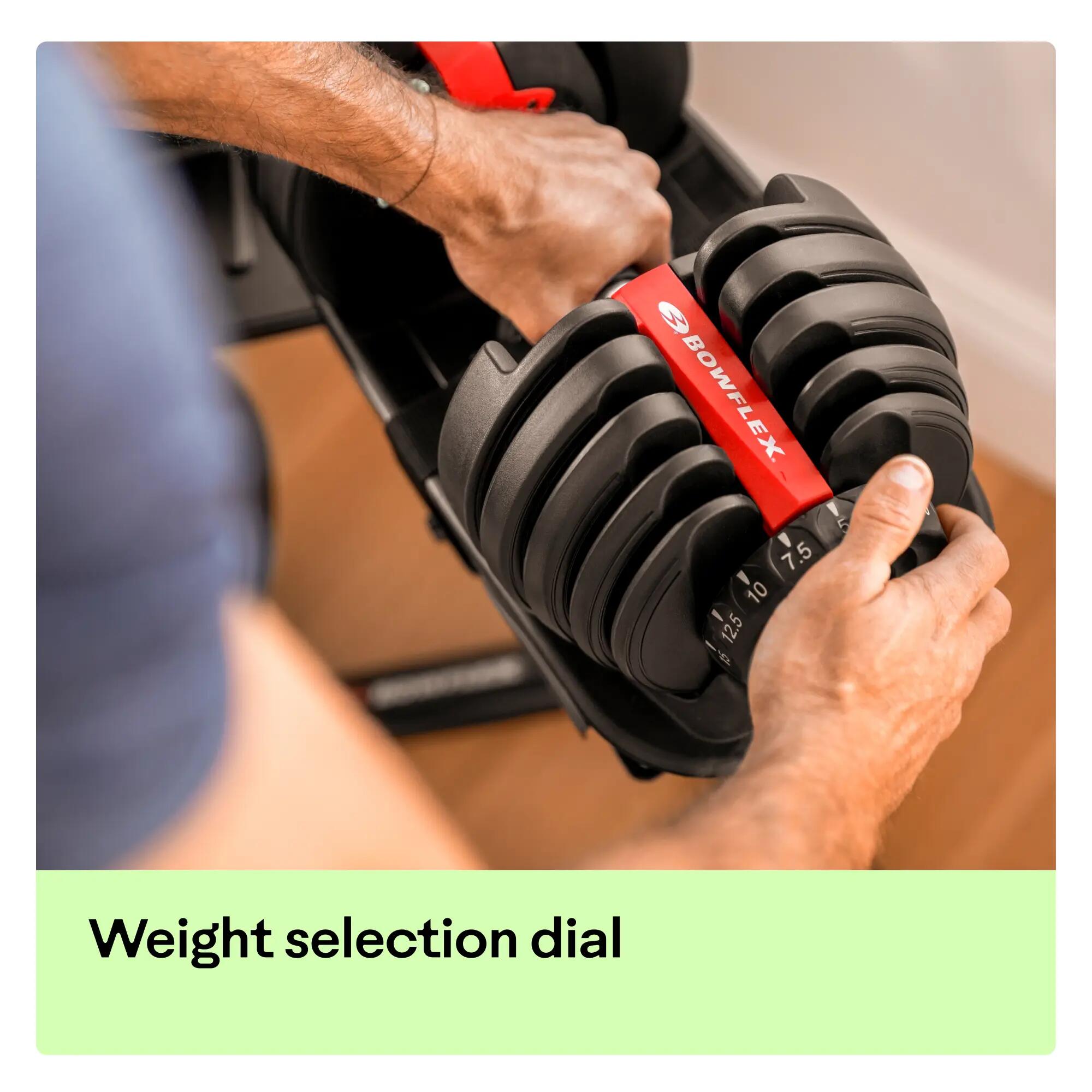 Nastavitelné činky SelectTech 552i (pár) – 2 × 24 kg, 15 úrovní, kompaktní 10/15
