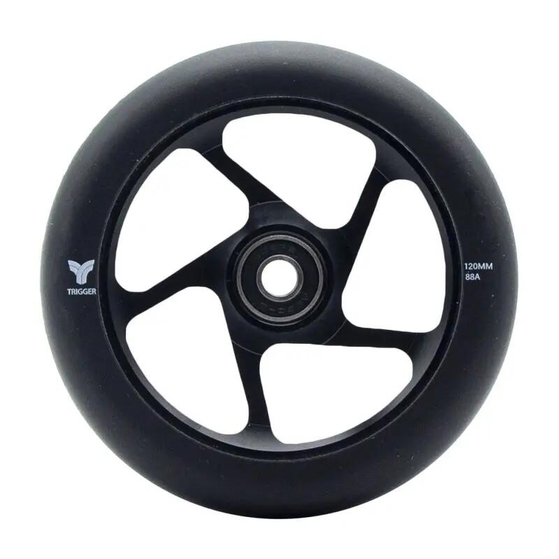 Freestyle Scooter Wielen Trigger 5 Spokes 30mm 120mm 88A Chroom Zwart x2 1/3