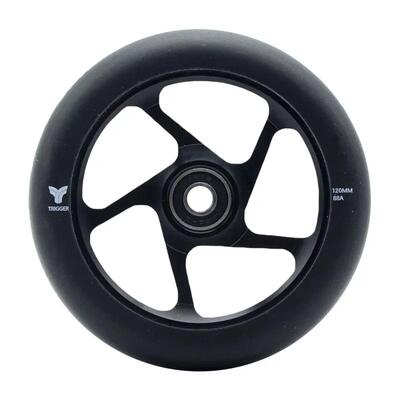 Freestyle scooter wielen trigger 5 spokes 30mm 120mm 88a chroom zwart x2