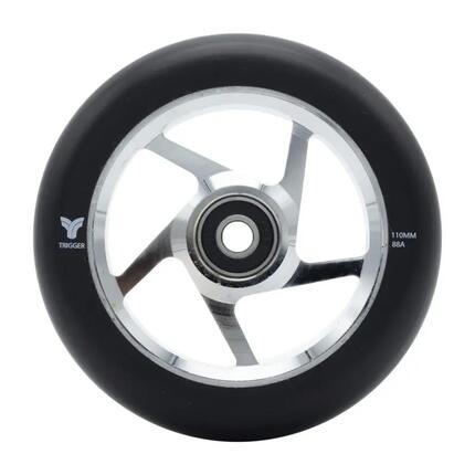 Roues de Trottinette Freestyle Trigger 5-Spokes 110mm 88A Chrome Noir x2