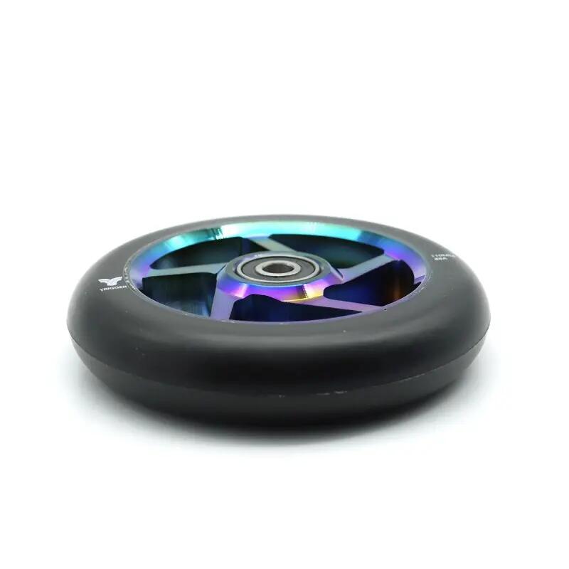 Freestyle scooterwielen Trigger 5 Spokes 110mm 88A Neochroom Zwart x2 3/4