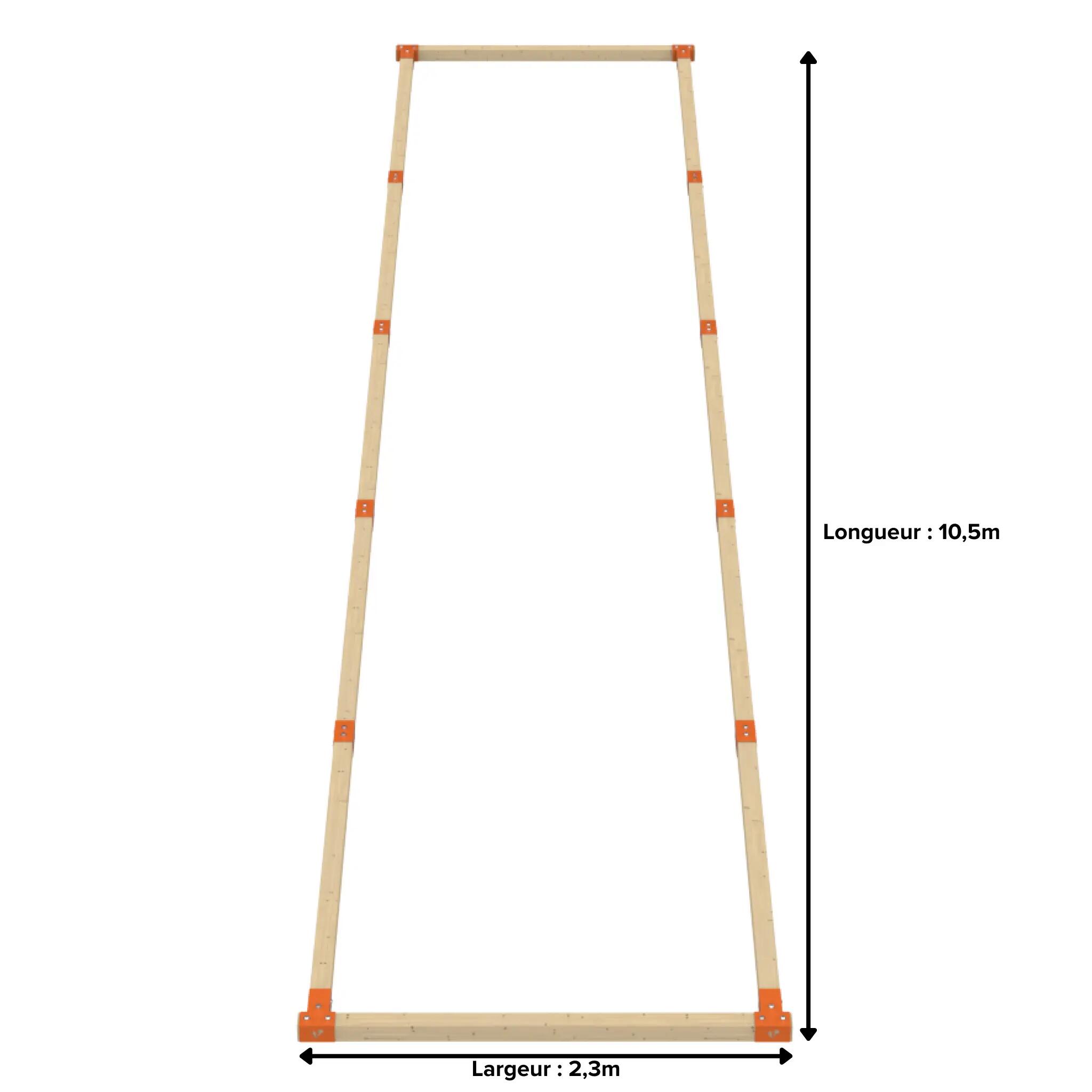 Terrain de pétanque Terrain de pétanque 10 x 2 M bois 3/5