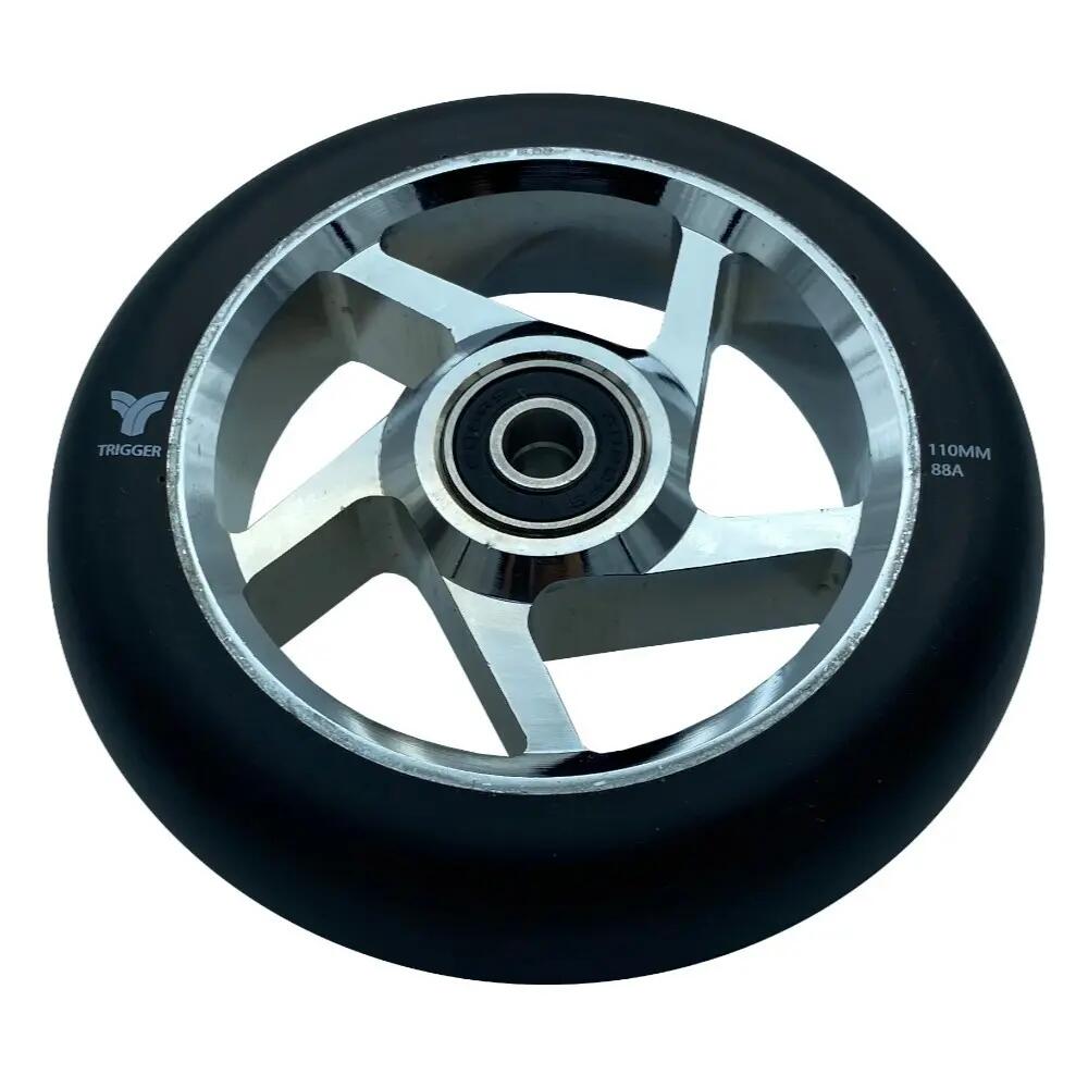 Ruedas Scooter Freestyle Trigger 5 Spokes 110mm 88A Cromo Negro x2 3/3