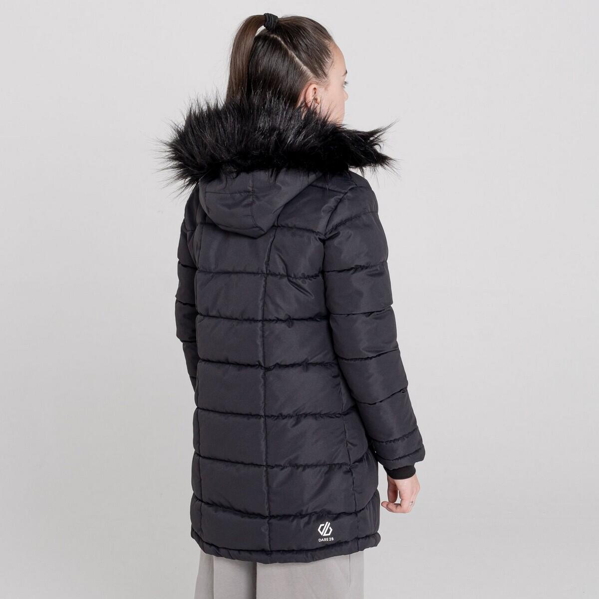 Girls Striking Hooded Parka (Black) 3/5