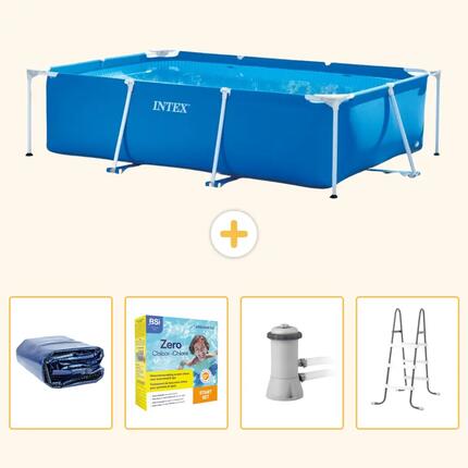 INTEX Piscina con estructura Rectangular - 300x200x75 cm - 5-piezas SCB13