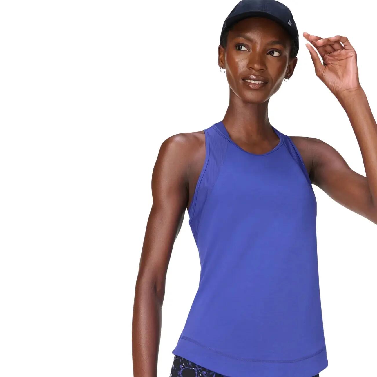 SWEATY BETTY Breathe Easy Run Tank Top T-shirt KONINGSBLAUW L 5/7