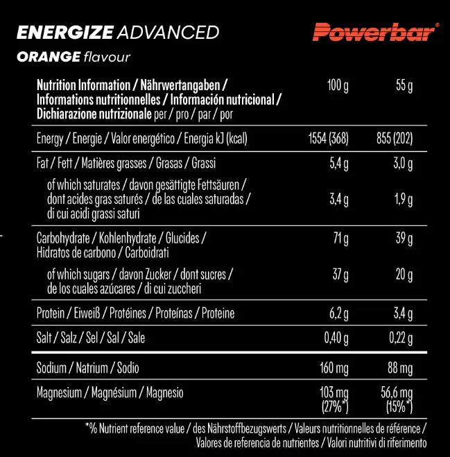 Barritas nutricionales PowerBar Energize Advanced (x15) 3/3