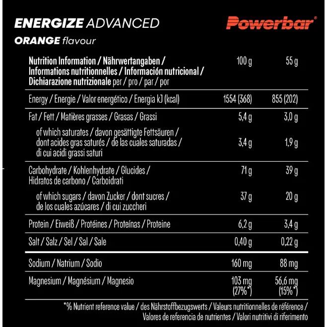 Baton energie Energize Advanced Raspberry 55gr