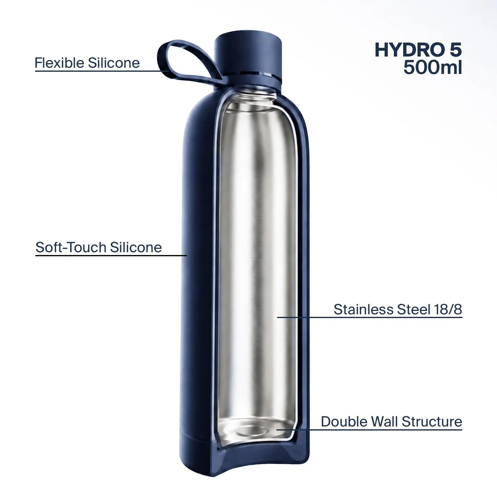 Gourde isotherme hermétique 500 ml "Hydro 5" en acier inoxydable 5/7