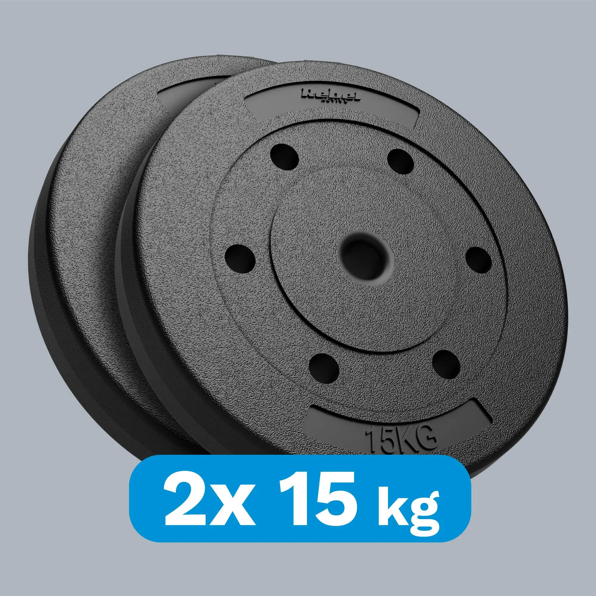 Bitumengewichts-Set 2x15kg 30kg 31mm Platten Rebel 7/7