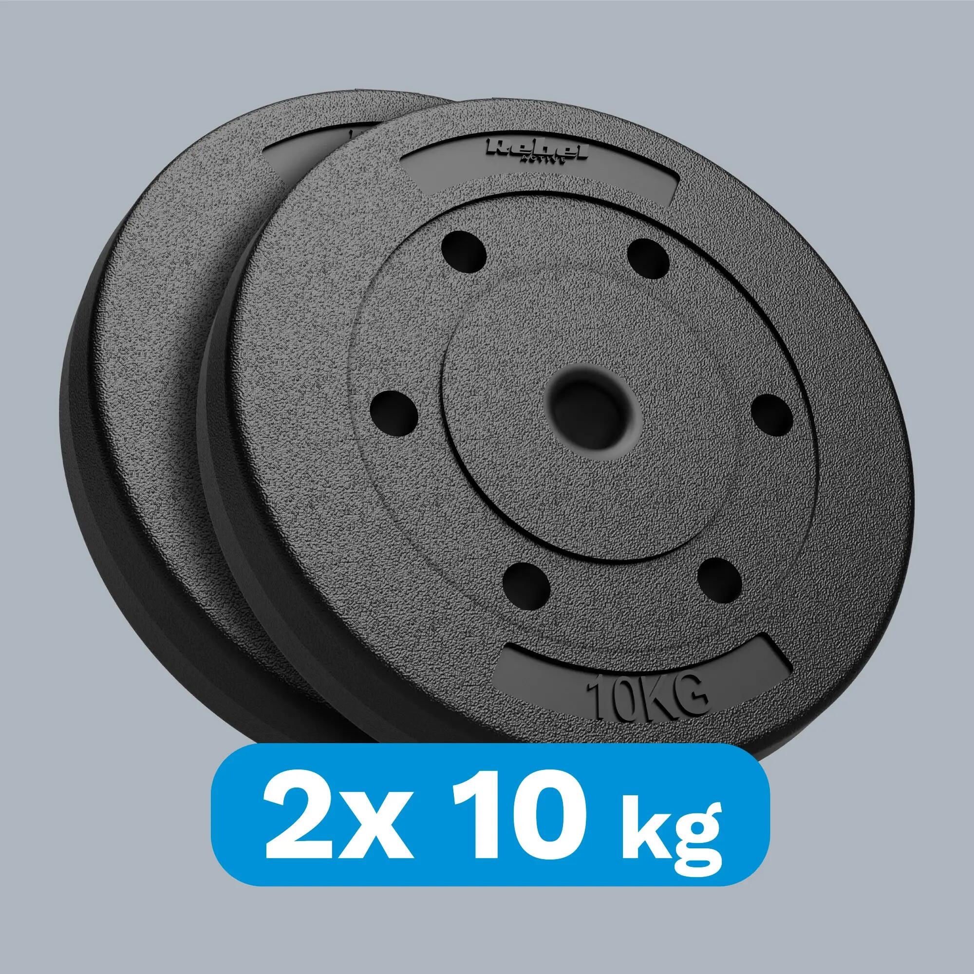 Obciążenie bitumiczne zestaw obciążeń 2x10kg 20kg 31mm talerze Rebel 7/7