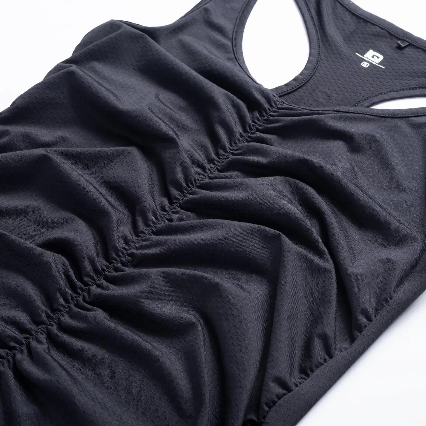 Dames Ilaos Geruwde Mouwloze Tank Top (Zwart) 4/7