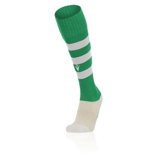 Chaussettes de football - Macron Hoops - Confort et compression - Vert/Blanc