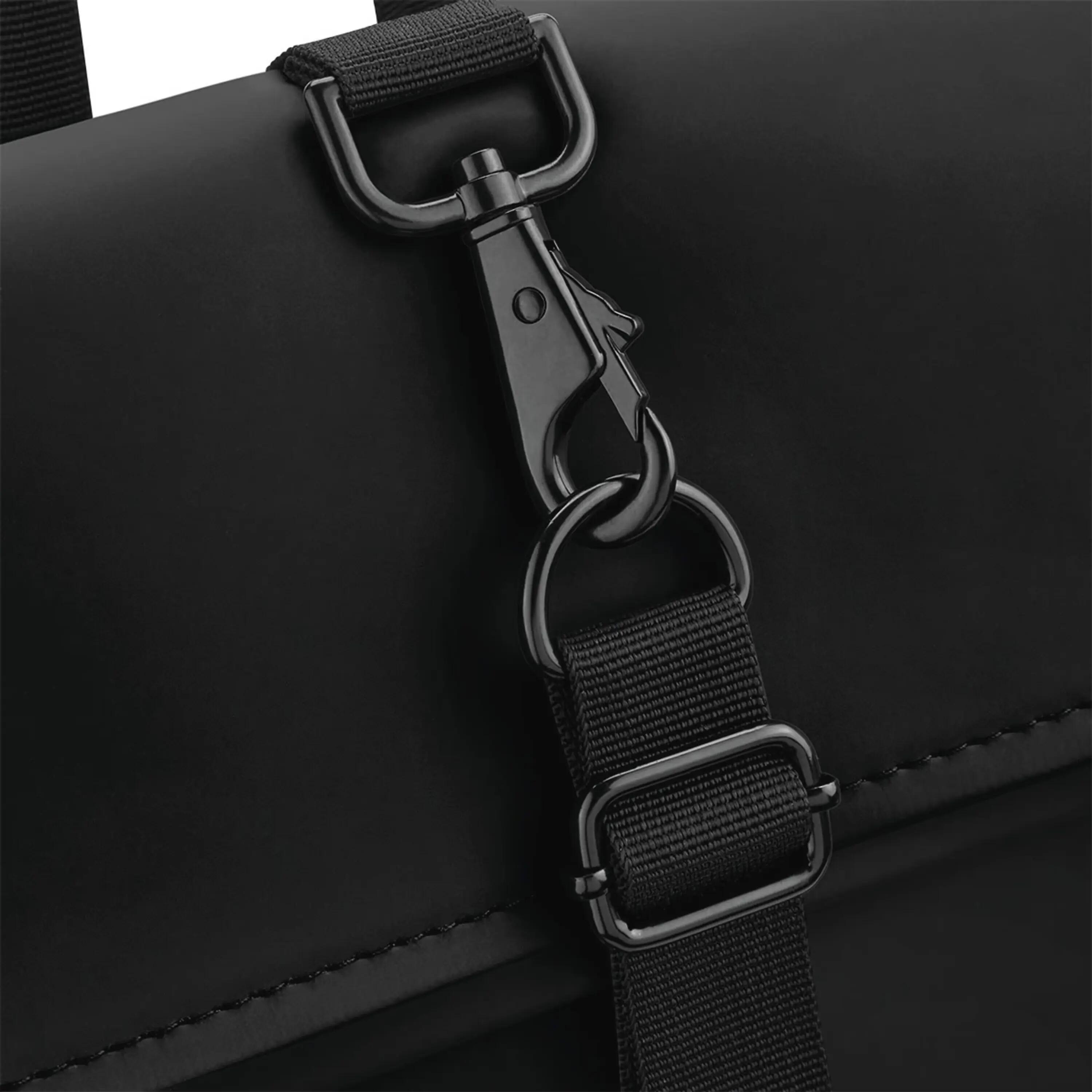 Sac à dos avec rabat roll-top en polyuréthane mat - Black - One Size 4/5