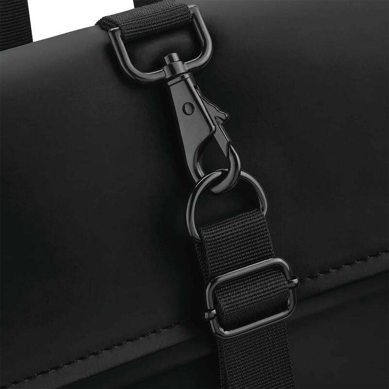 Sac à dos avec rabat roll-top en polyuréthane mat - Black - One Size
