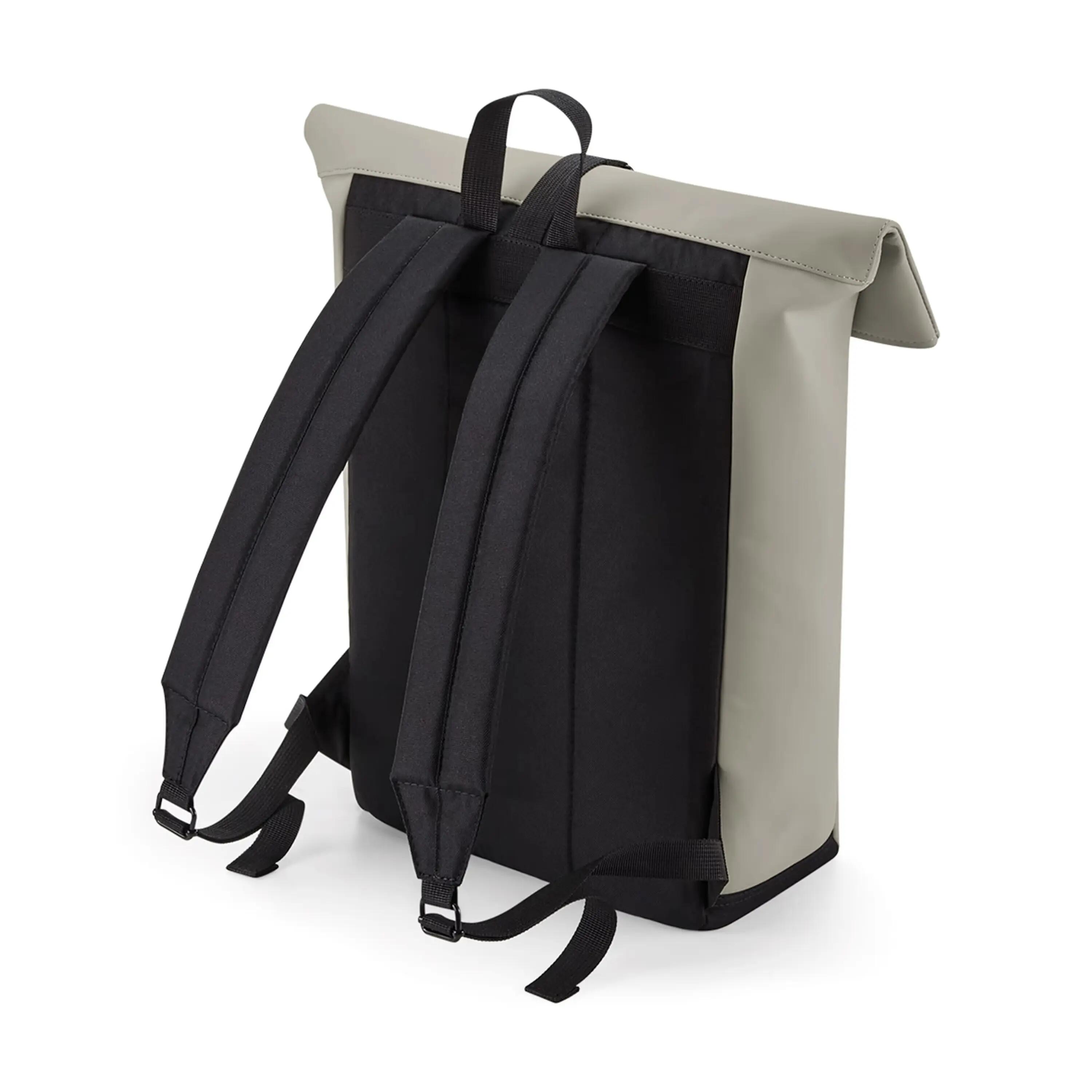 Sac à dos avec rabat roll-top en polyuréthane mat - Clay - One Size 2/4