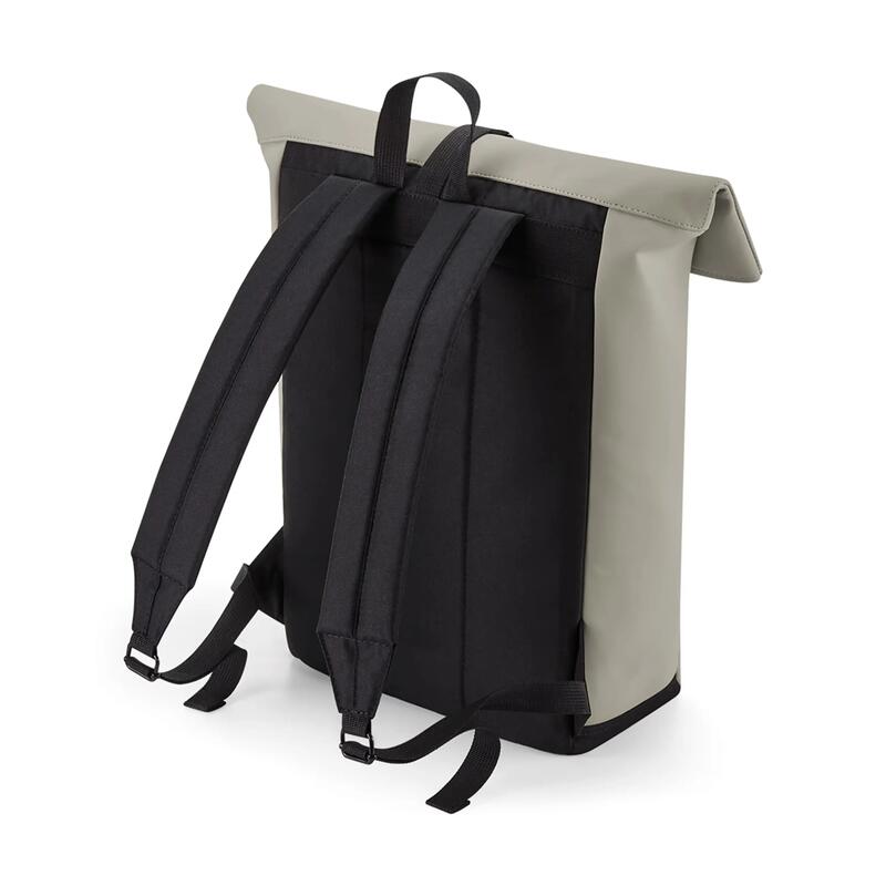 Sac à dos avec rabat roll-top en polyuréthane mat - Clay - One Size