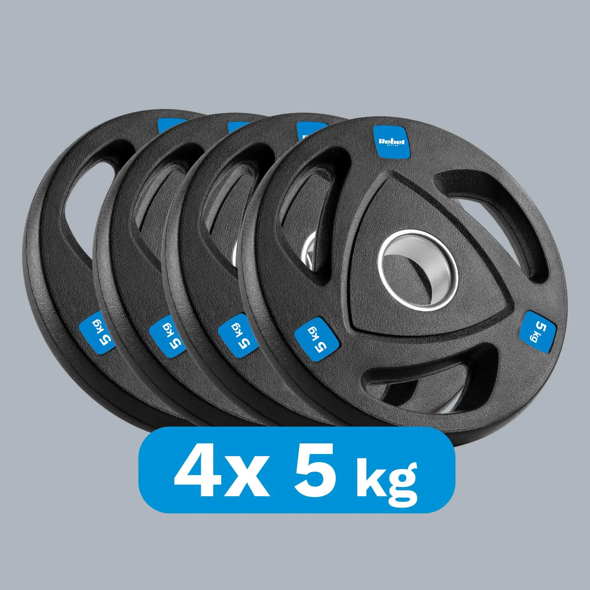 Olympisches Gusseisen Gewichte Set 4x5kg 20kg 51mm Platten Rebel 5/7