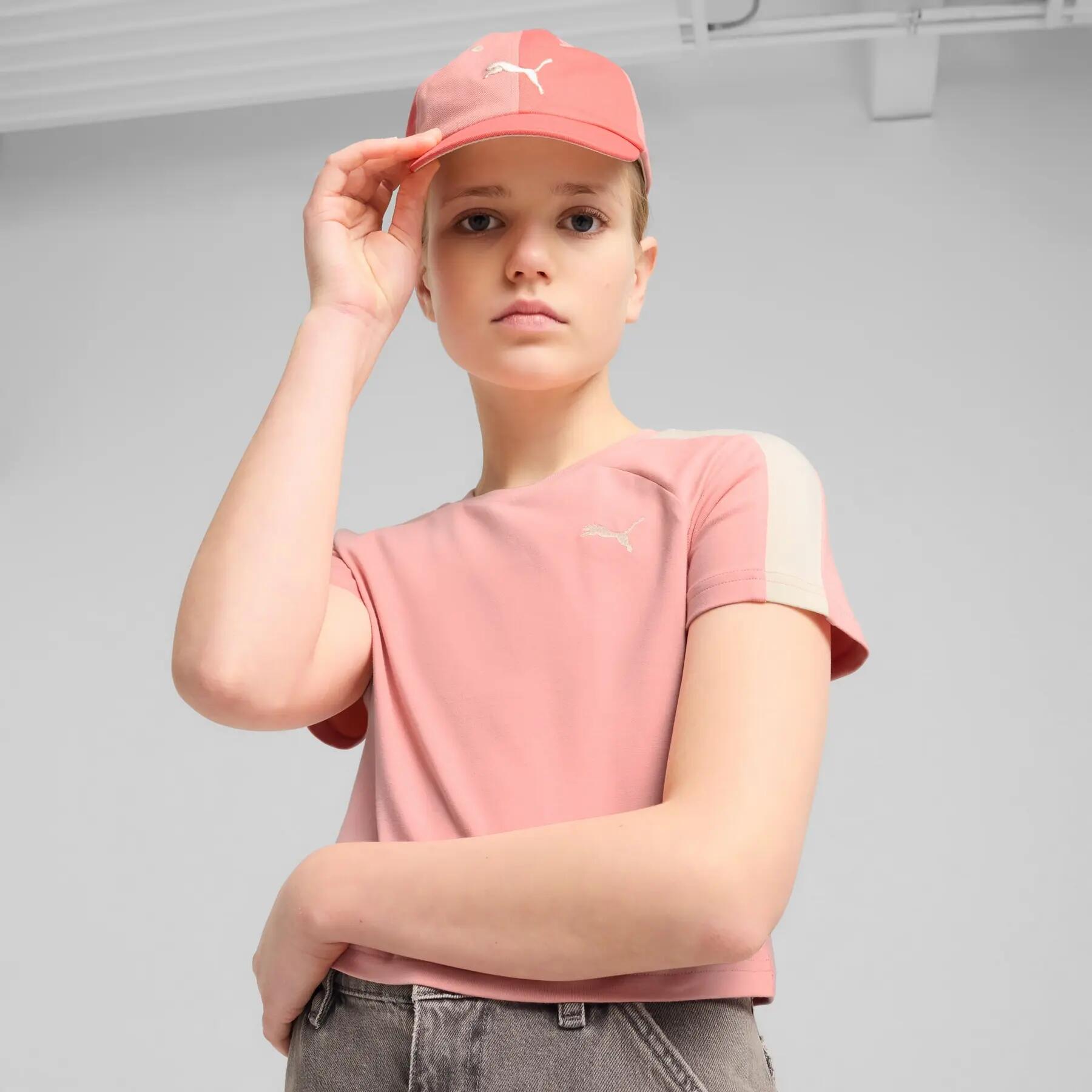 Boné infantil Puma ESSENTIALS DAD JR rosa 02612402 3/4